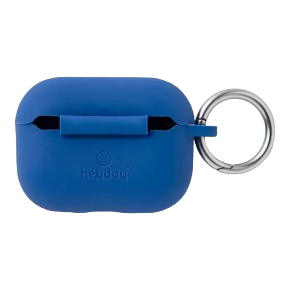 heyday Apple AirPods Pro (1/2 Generation) Sofy Blue Silicone Case Carabiner Clip